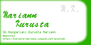 mariann kurusta business card